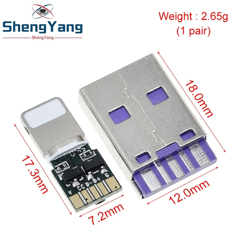 Набор для быстрой зарядки Apple Iphone 18 Вт 3A разъем сварка на 5Pin PCB + Type A Male USB OTG кабель