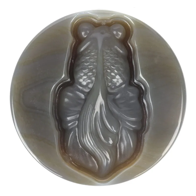 

Natural Crystal Healing Agate Carved Round Butterfly Fox Goldfish Cute animal carvings Reiki Gemstone Ornaments Home Decor