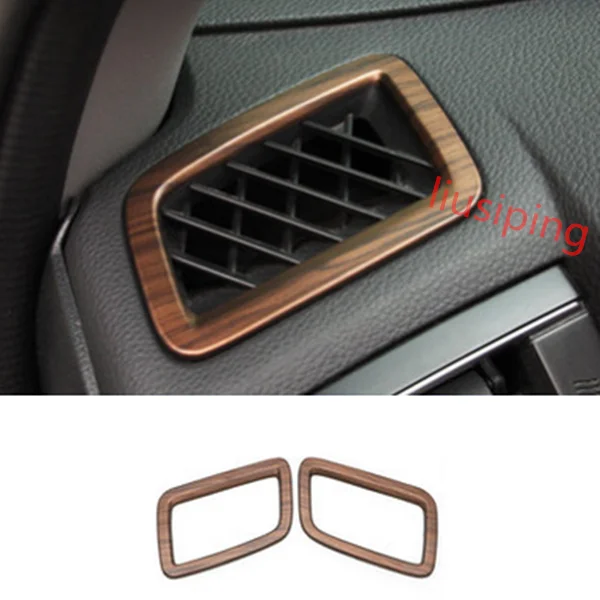 

Fit For Honda CRV CR-V 2017-2018 Peach Wood Grain Upper Air Vent Outlet Frame Trim 2pcs