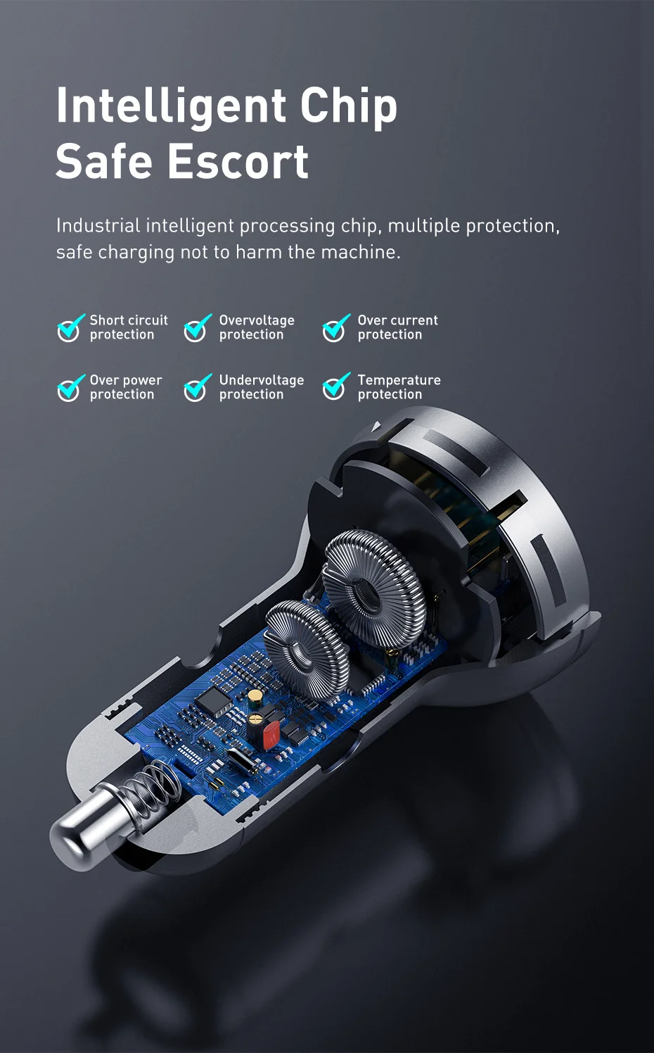 Baseus Мини Автомобильное зарядное устройство Dual USB 4.8A быстрая автоматическая зарядка адаптер для iPhone11 X металлическое зарядное устройство для samsung маленькое автомобильное зарядное устройство для телефона
