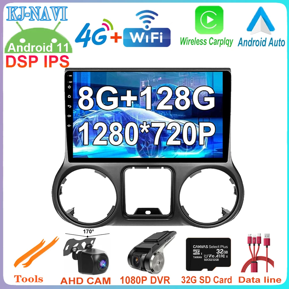 

1280*720P Android11 For Jeep Wrangler 3JK 2015 - 2018 Wireless CarPlay Car Video Player GPS Navigation Radio Multimedia 4G Lte