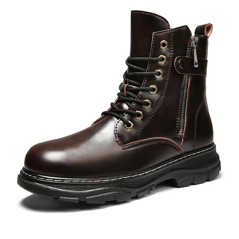 

Boots Men Fashion Cowboy Motorcycle Boots Male Autumn Outdoor Leather Totem Heel Fashion Designed Leather Casual Shoes For Men