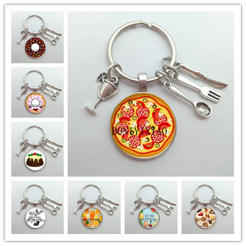 Самый последний пищевой брелок фрукты гамбургер в виде пончика подарок для пар