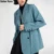 Женский кружевной Блейзер Sister Fara, повседневный однобортный свободный пиджак с отложным воротником, офисная одежда для осени, 2022 - изображение