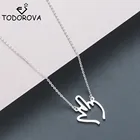 Оригинальное ожерелье Todorova из нержавеющей стали кулон с пальцем для женщин, нецивилизованные жесты, ожерелье кулон с пальцем