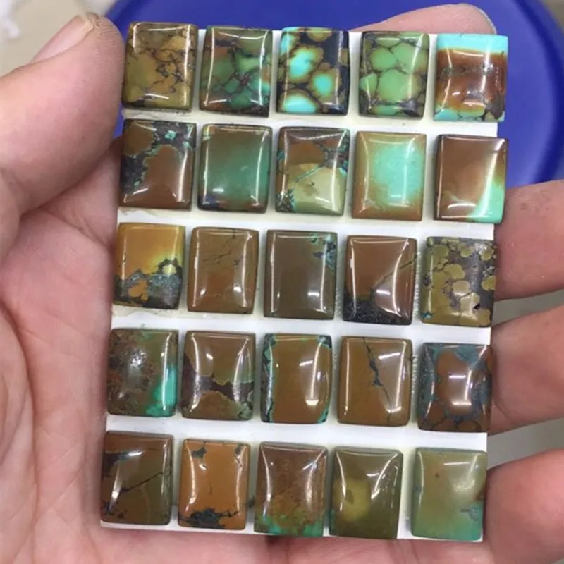 Precious Gems real natural turquoise bare wholesale oval squares used for mosaic earrings rings pendent inlays Large particles