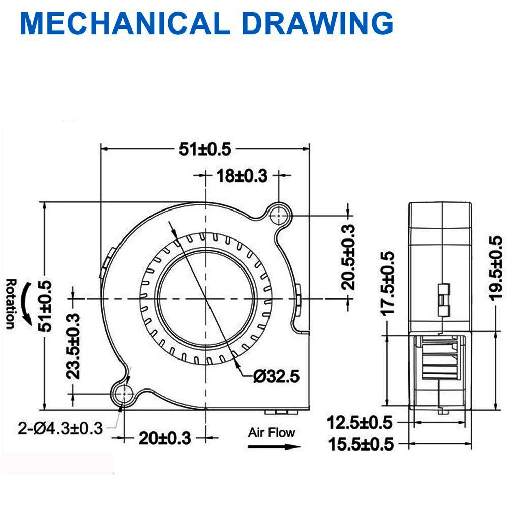 2 pcslot gdstime 50mm 3d printer fan 5v 12v 24v 5015 blower fan 50mmx50mmx15mm 50mm 5cm radial computer pc dc cooling fan free global shipping