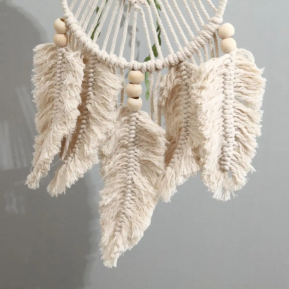

Cotton Dreamcatcher Beautiful Decorative Portable Lovely Feather Shape Pendant Dreamcatcher for Household
