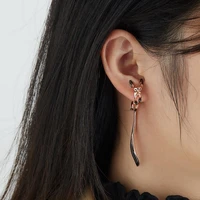 1 pair earrings stylish plated copper fox shape cute little fox drop earrings for lady long earrings dangle earrings
