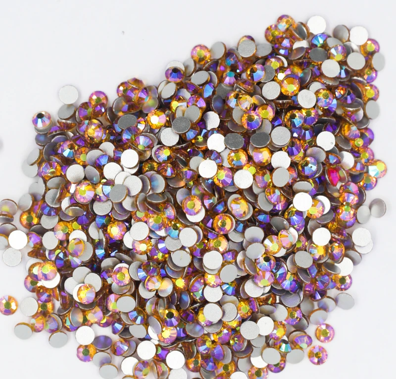 

Topaz AB SS3~SS30 Non Hotfix Rhinestone Flatback Glass Stone Nail Rhinestones Diamond For DIY Nail Decorations