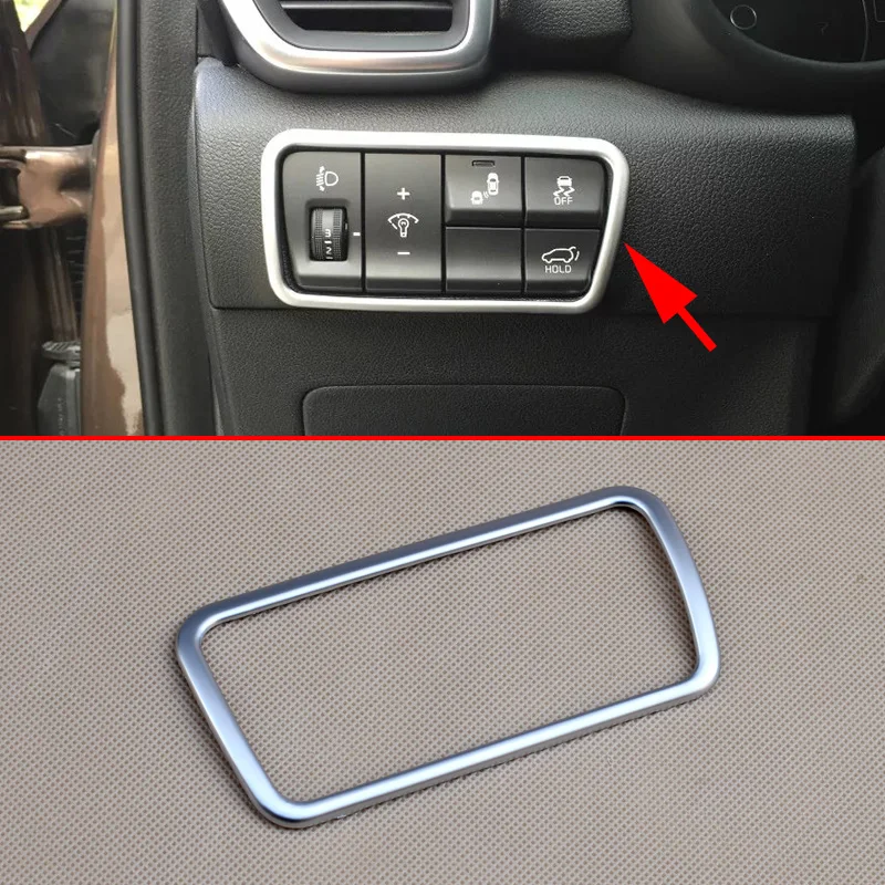

Dashboard Light Switch Button Cover For Kia Sportage QL 2016 2017 2018 2019 2020 2021 Matte Chrome Interior Trims