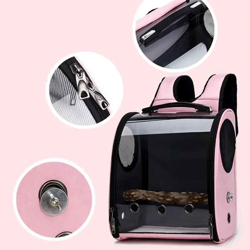 Прозрачная двойная сумка для переноски с деревом дышащий рюкзак попугая