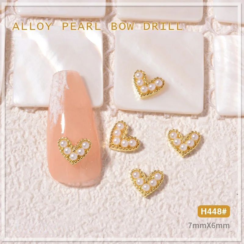 

New DIY Nail Pearl Alloy Accessories Japanese-style Bow Nail Oil Drill Mesh Red Bow Pendant Nail Jewelry Nail Art Decorations