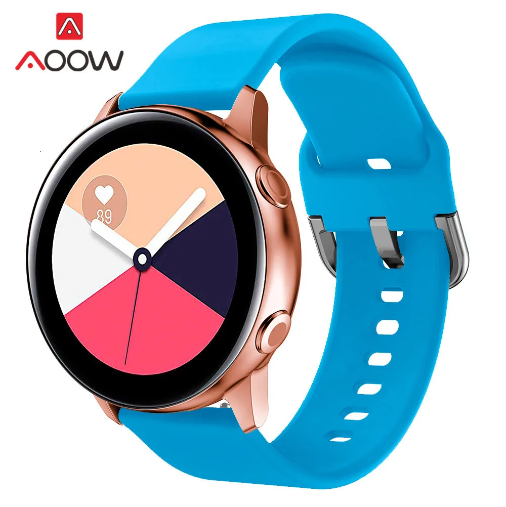 20 мм силиконовый ремешок для часов samsung Galaxy Watch Active 42 мм браслет ремешок для gear S2 Huami Amazfit Bip huawei Watch 2