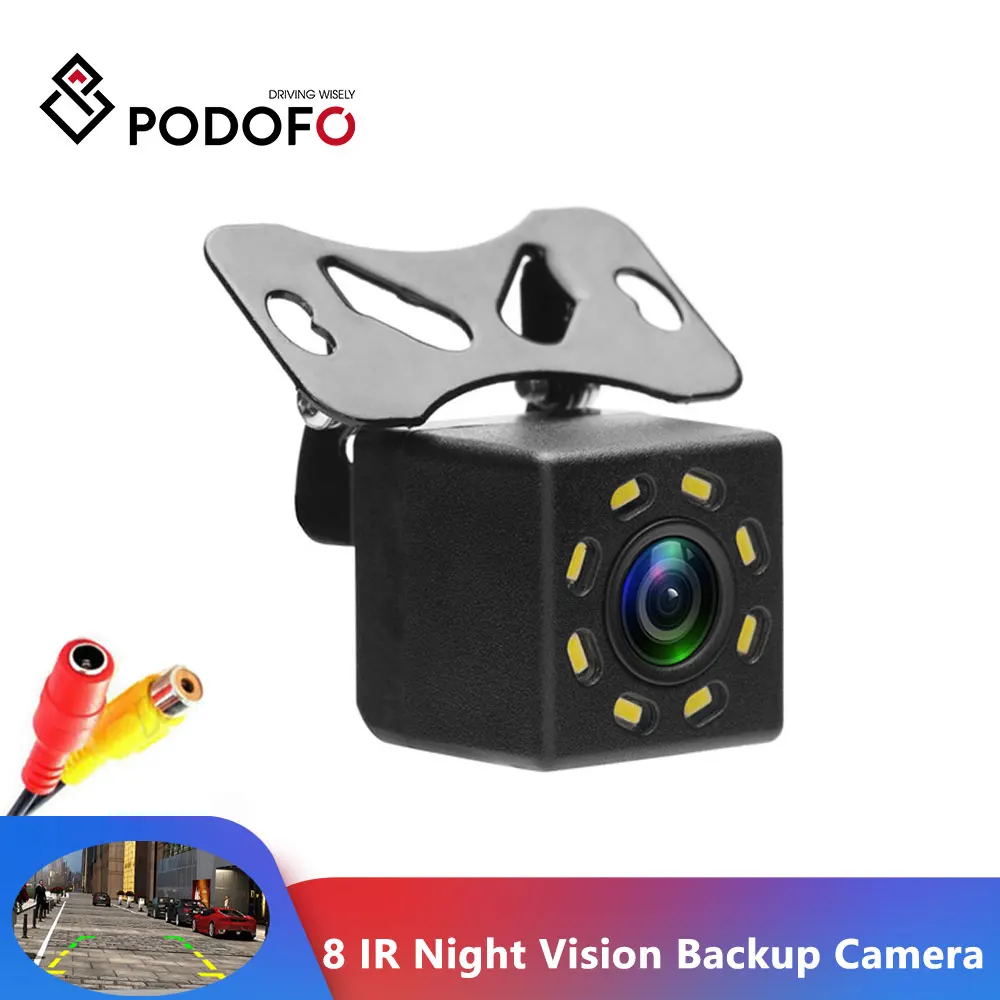 

Podofo Car Rear View Camera Waterproof 170 Wide Angle 8 IR Night Vision Backup Camera Parking Reversing Assistance Parking Line