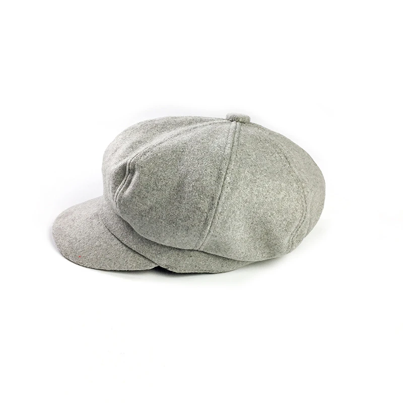 Женские Классические Восьмиугольные шляпы на зиму однотонные в британском стиле