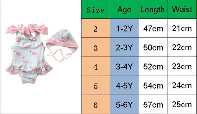 2020 hirigin Kids Baby Girls Bikini Set Flamingo Swimwear Bow Strap Swimsuit with Hat 2Pcs Children Girl Beachwear Bathing Suit | Спорт и