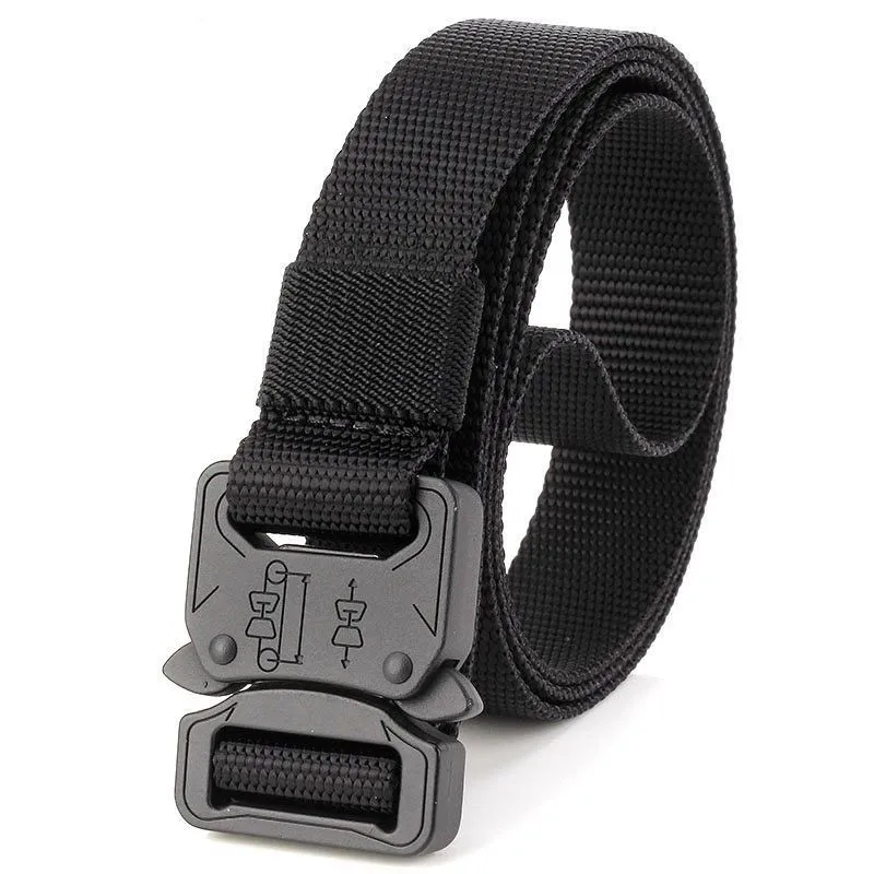 

Combat Safety Knock Off Tactical Belt Men Military Equipment Heavy Duty US Army Belts Metal Buckle Nylon Waistband 2.5cm