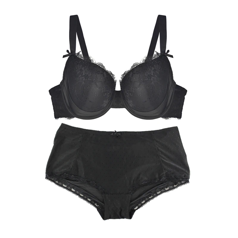 Mierside Bras Of Wemon Кружевное нижнее белье Бюстгальтер и трусики размера плюс с высокой