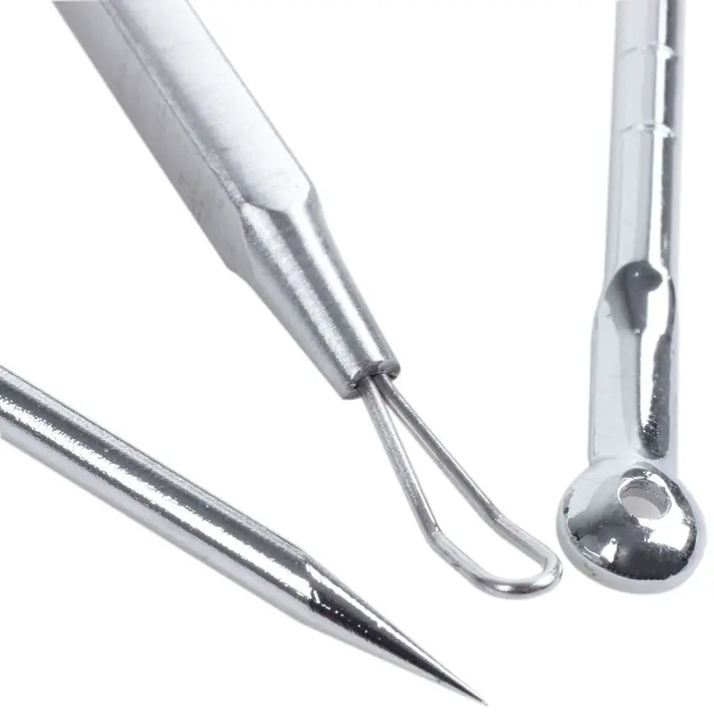 

Stainless Steel Blackhead Pickel spot Extractor Remover Tool Kit 3pcs set