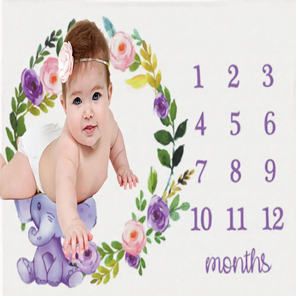 

Одеяло для младенцев Milestone, Фланелевое всесезонное детское фото, портативное Супер теплое одеяло s для постельного белья, автомобильное плю...