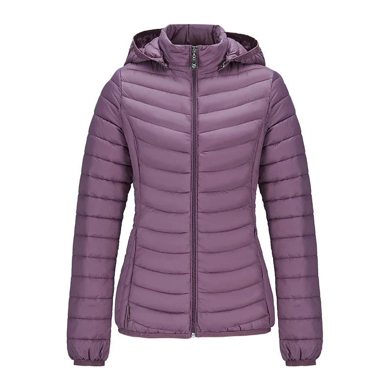 

SANTELON Winter Women Padded Jacket Slim Short Parka Outdoor Warm Clothes Portable Store In A Bag Ultralight Coat For Chile