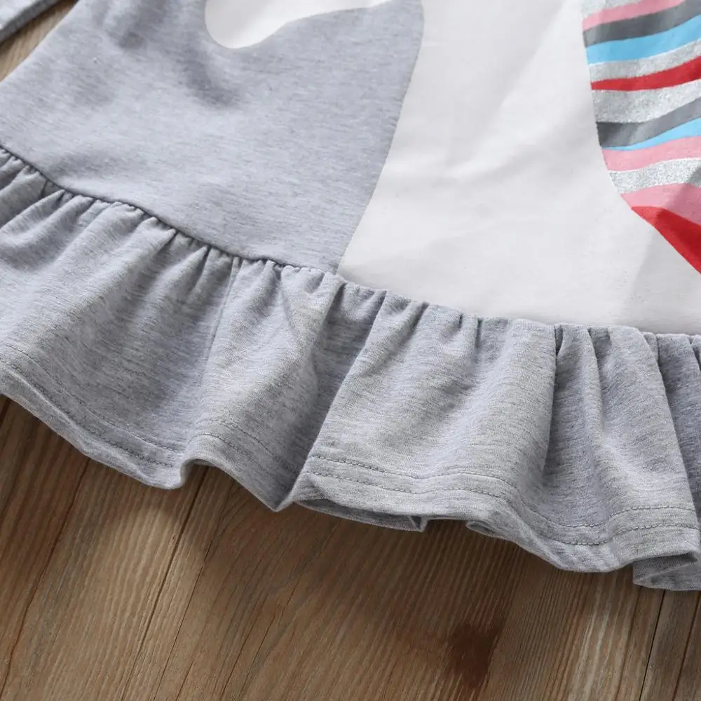 Платье принцессы с единорогом для маленьких девочек весенне-летняя детская