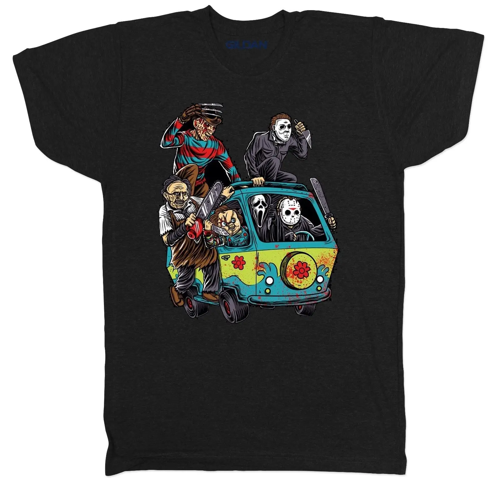 Хэллоуин ужас Чаки Джейсон Майерс Фредди фильм ретро крик футболка Удобная