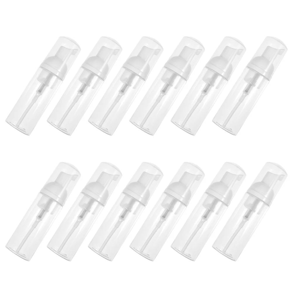 

12Pcs 60ml Refillable Bottles Foaming Transparent Container Holder
