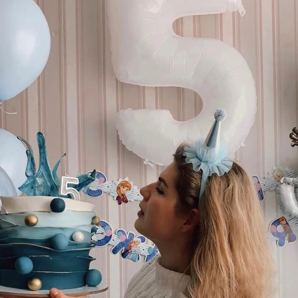 30inch White Number Balloons Inflatable 0 1 2 3 4 5 6 7 8 9 Foil Balloon Children Birthday Party Decoration Baby Shower Supplies |