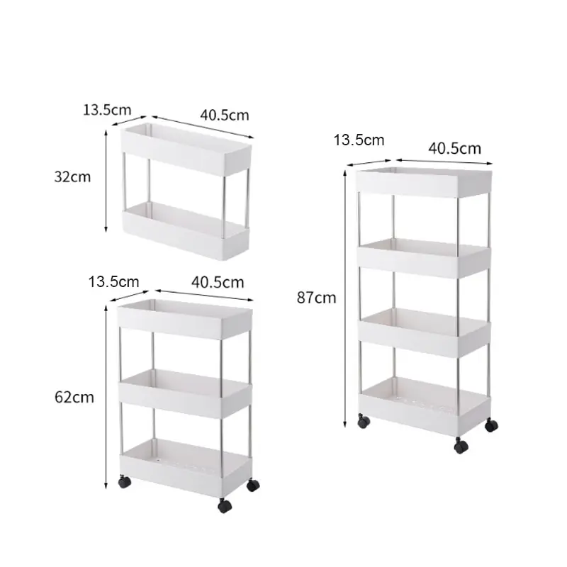 

Multilayer Storage Cart Home Storage Shelves Mobile Shelving Rolling Cart With Wheels for Kitchen Bedroom Bathroom Organizer