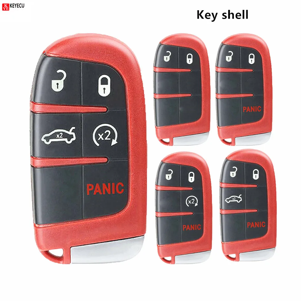 Keyecu красный пульт дистанционного ключа корпус Fob ЗАМЕНА для Chrysler Jeep Dodge Challenger, Charger Dart Durango2011 2012 2013