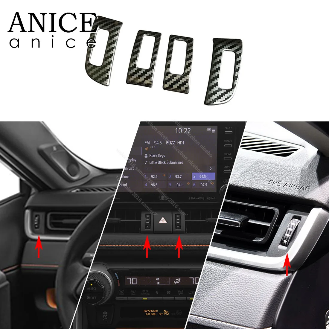 4 шт. углеродное волокно цвет нержавеющая сталь кондиционер вентиляционное