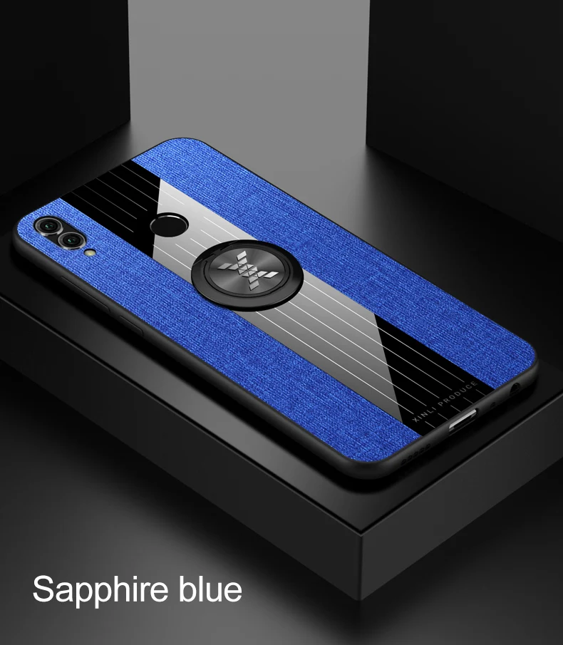 Для huawei honor 8X 7X 6X чехол Роскошный Жесткий тканевый с кольцом магнитный штатив тонкий защитный чехол для huawei honor 8X max honor 7x