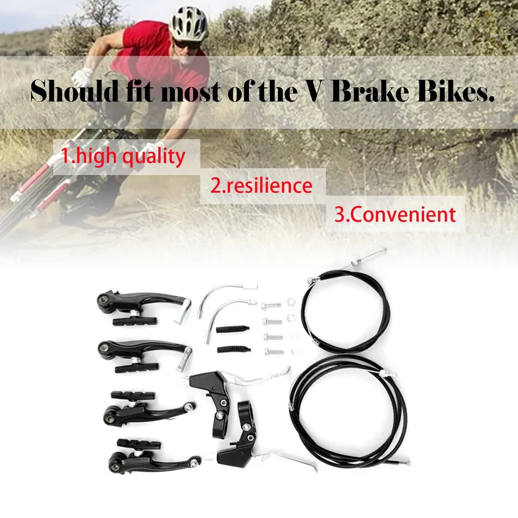 

Complete Mtb Alloy Bicycle Mountain Bike V Brake And Lever And Cable (Front + Rear) Set Brake Sensitivity