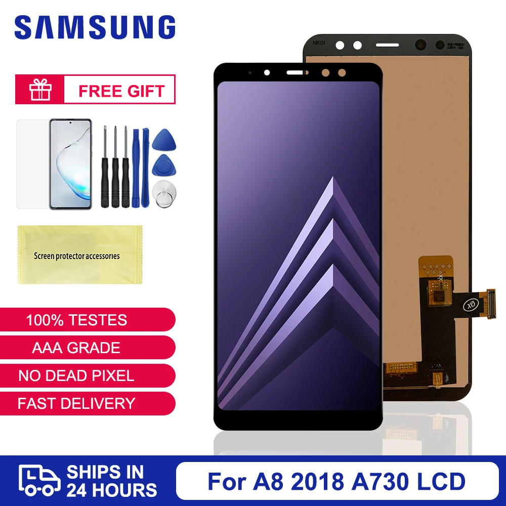 

5,6 ''дисплей для Samsung Galaxy A8 2018 A530 A530F A530DS A530N SM-A530N ЖК-дисплей сенсорный экран дигитайзер в сборе