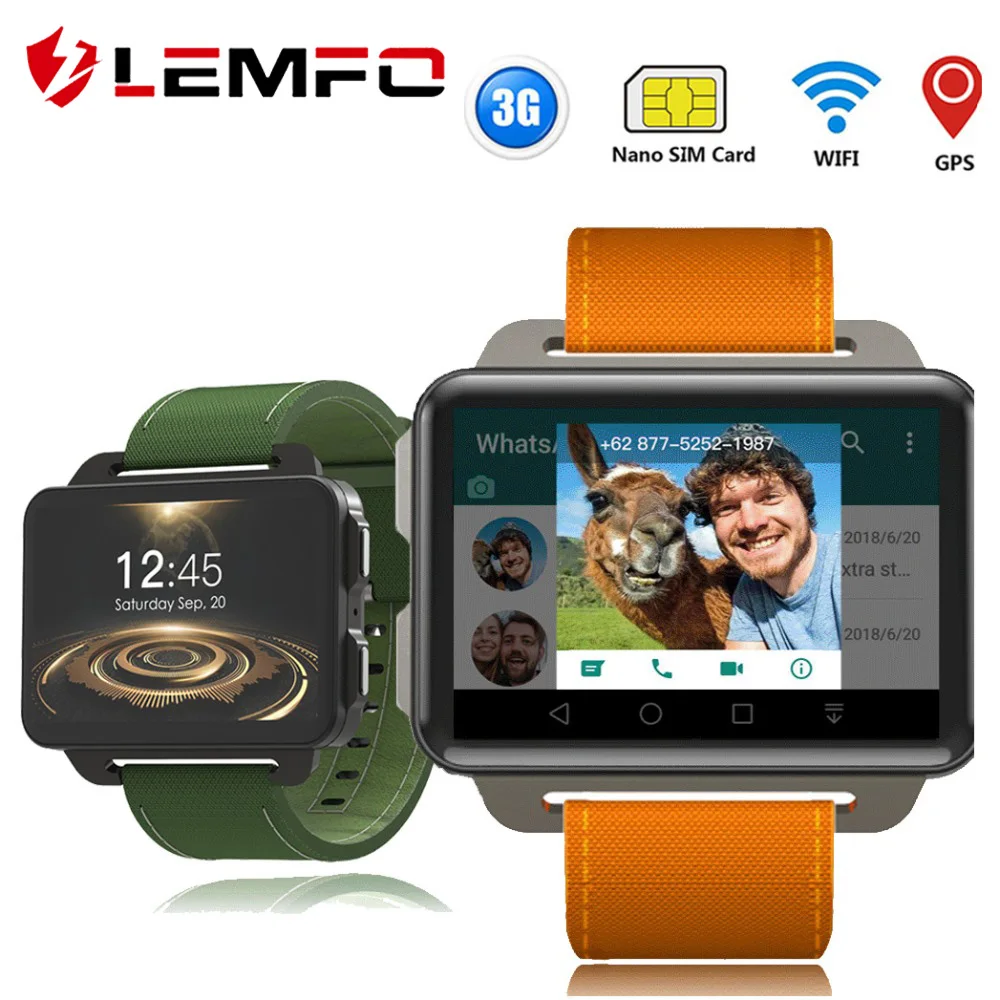 LEMFO lem4pro Android Смарт часы телефон 1 ГБ 16 1200 мАч батарея 130 Вт камера GPS WiFi SIM MP4 3G умные
