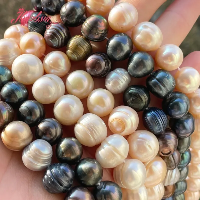 11-14mm Nearround Natural Freshwater Pearl Loose Beads for DIY Women Necklace Bracelet Earrings Rings Jewelry Making Strand 15