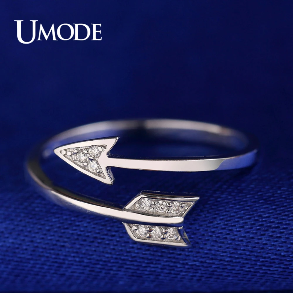 UMODE новые модные открытые кольца из стерлингового серебра 925 пробы со стрелками