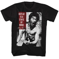 defeat is a state of mind unique bruce lee quotation t shirt mens summer cotton short sleeve o neck t shirt new s 3xl