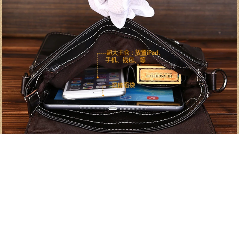 

Casual Genuine Leather Men Handbag Design Shoulder Messenger Bag Cowhide Fashion Cross-body Bag Mochila Satchel Bag High Quality