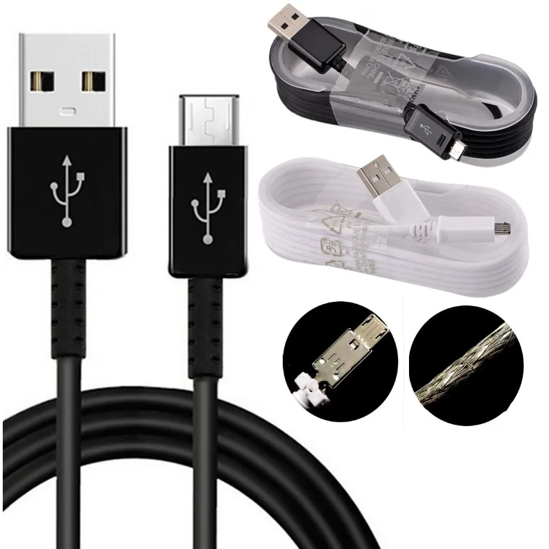 

500pcs/lot Original Quality 1.5M 5Ft Fast Quick Charging Micro 5Pin Usb Cable For Samsung s6 s7 edge s4 note 2 4 htc lg Pc mp3