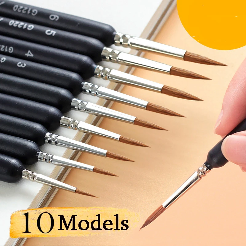 

Miniature Paint Brush Set Professional Acrylic Paintbrush Thin Line Hook Pen for Oil Watercolor Art Supplies Hand Painted