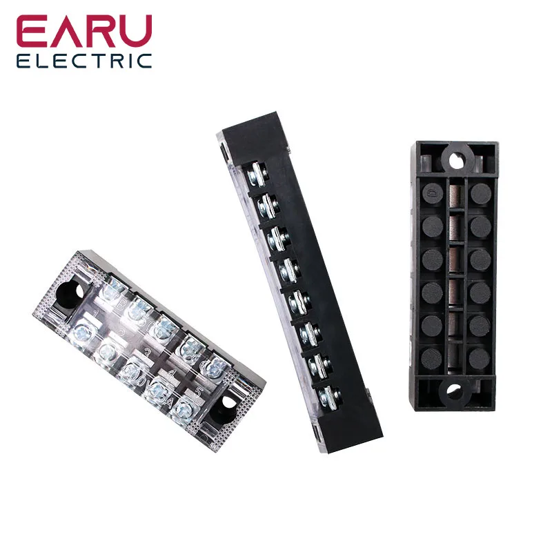 15A 600V Dual Row Barrier Screw Terminal Block Wire Connector TB Series 3 4 5 6 8 10 12 16 20 Positions Ways Factory Wholesale |