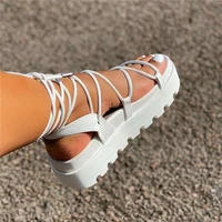 womens gladiator sandal woman platform wedge cross tied casual shoe summer sexy lady ankle wrap lace up footwear plus size