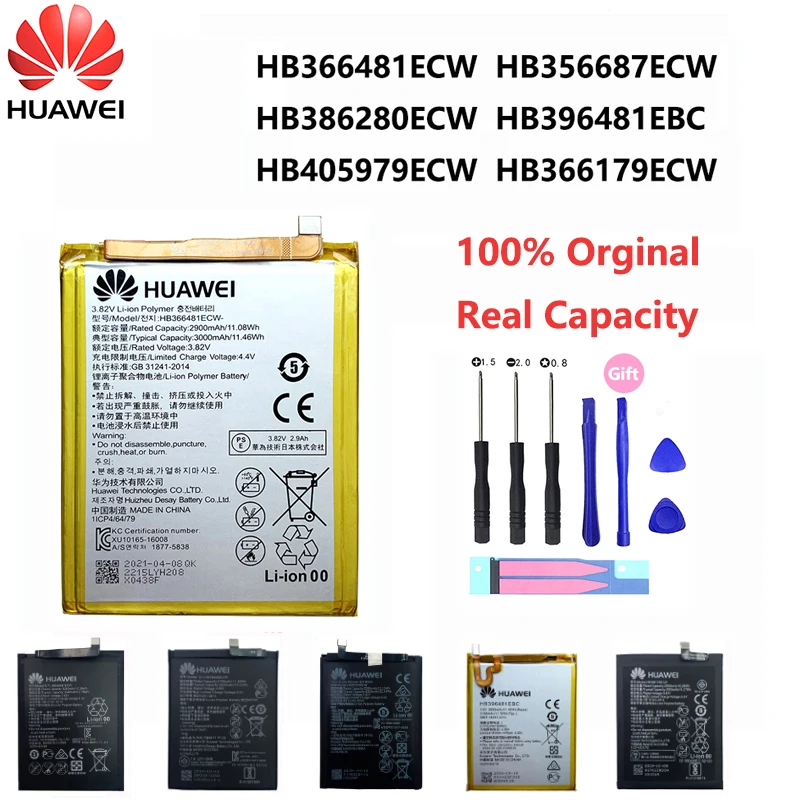 Enlarge Orginal FOR Huawei P9 P10 P20 Honor 8 9 Lite 10 9i 5C Enjoy Mate 2 2i 3i 5A 5X 6S 7A 7X G7 Y7 G8 G10 Plus Pro SE Phone Battery
