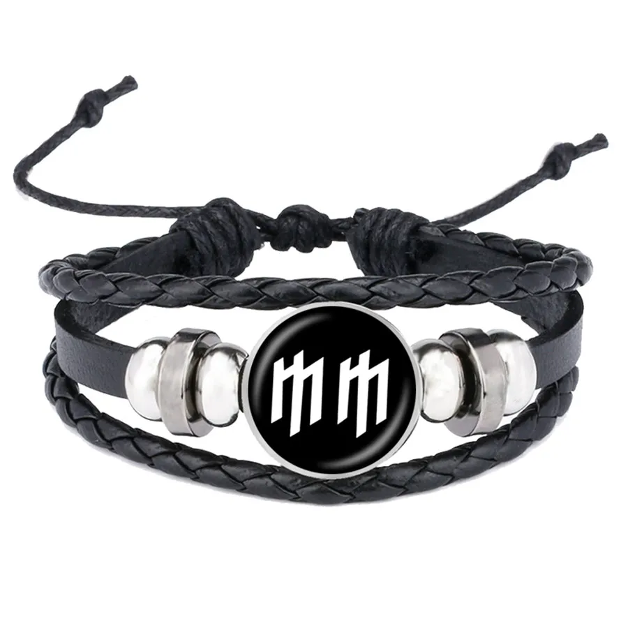 Новинка браслеты Мэрилин Мэнсон стеклянный мм кожаный браслет с логотипом
