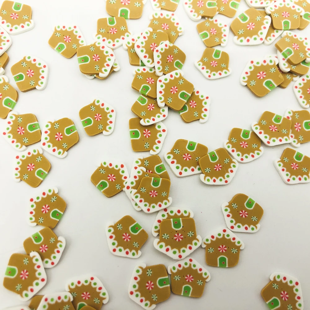 

20g 10mm Christmas House Slices Sequins Supplies Nails Art Polymer Clear Clay accessories DIY Sequins scrapbook shakes