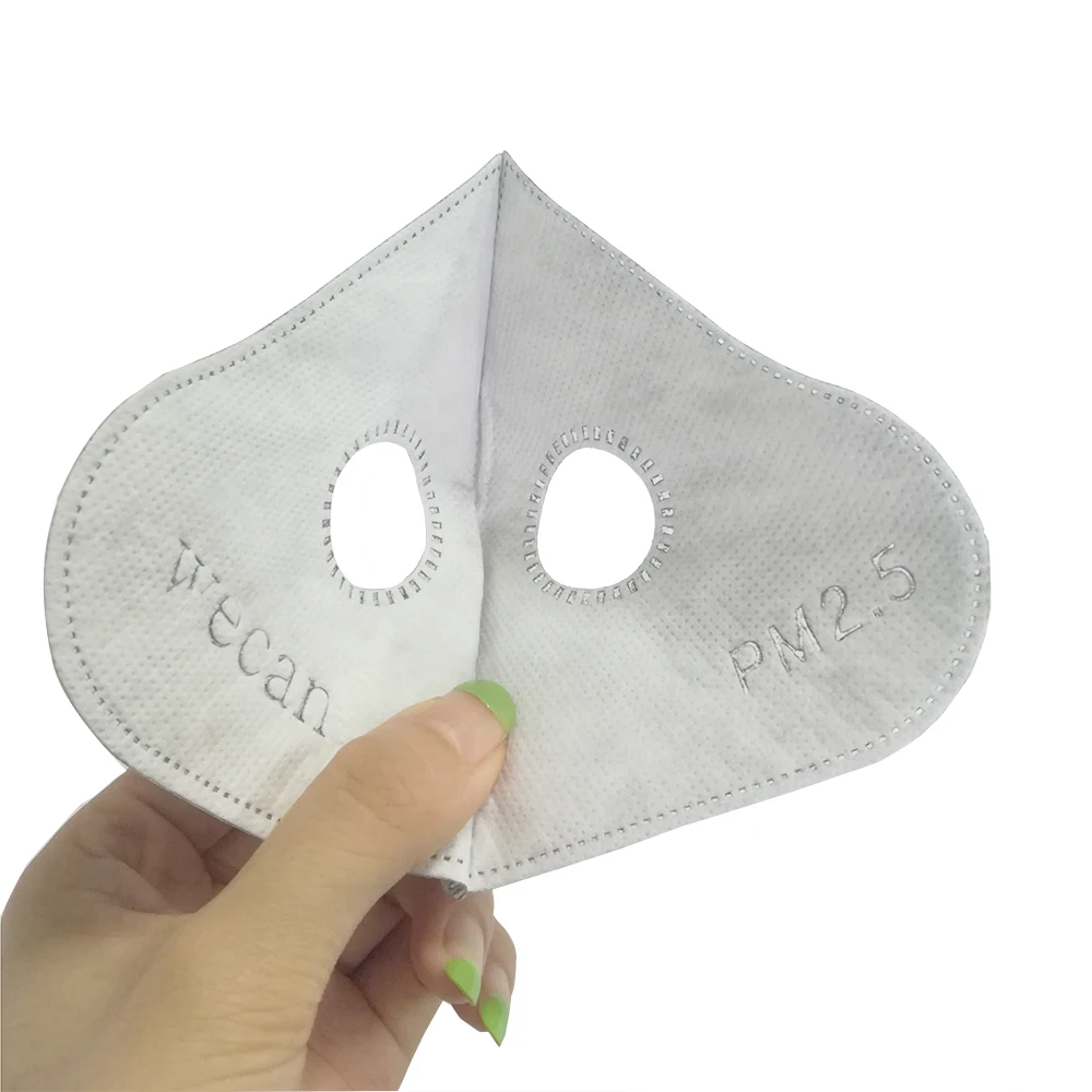 PM2.5 Пылезащитная маска с активированным углем, фильтр, 4 слоя, Сменный фильтр для защиты от аллергии пыльцы, пылезащитный респиратор