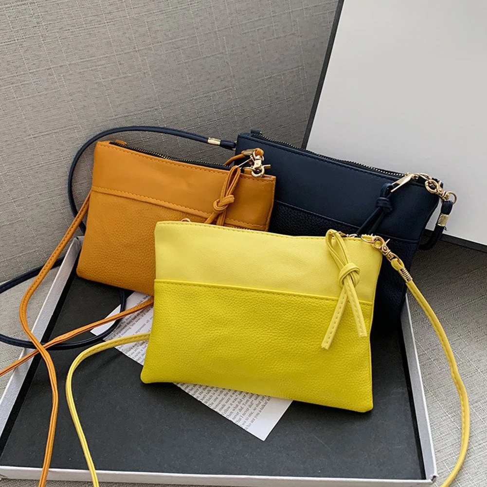 

Fashion Women Pure Color Shoulder Crossbody Bags PU Leather Messenger Bag Casual All-match Ladies Small Handbags Purses Hot Sale